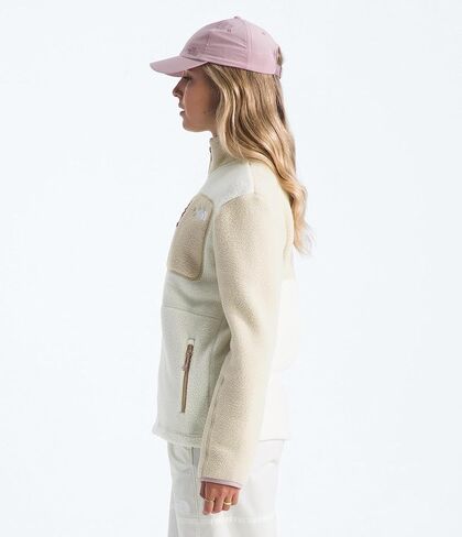 The North Face Women's Yumiori Full Zip Jacket - Lightweight Fleece Coat with Embroidered Logo, Secure Zip Pockets, White Dune/Desert Stone/Metal Pink, X-Large in Saudi Arabia