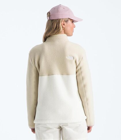 The North Face Women's Yumiori Full Zip Jacket - Lightweight Fleece Coat with Embroidered Logo, Secure Zip Pockets, White Dune/Desert Stone/Metal Pink, X-Large in Saudi Arabia