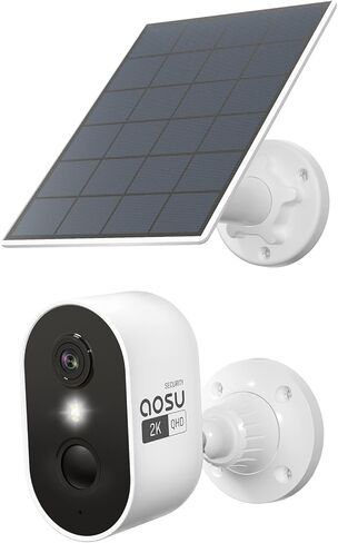 aosu 2K QHD Solar Security Cameras Wireless Outdoor System, 2-Cam-Kit | No Subscription Required, 32GB Local Storage, 166° Ultra-Wide Angle, Color Night Vision, AI Human Detection & Motion Alerts in Kuwait