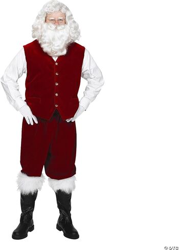 Halco Men’s Burgandy Santa Claus Velvet Vest with Buttons - Large (Size 42-48) in Saudi Arabia