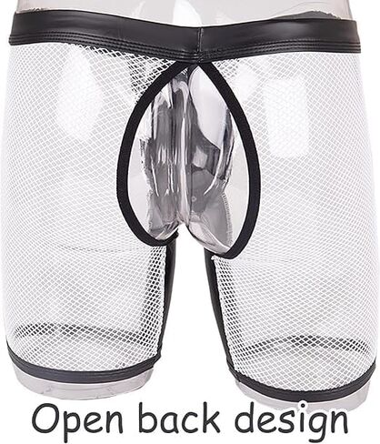 Mens Underwear Lingerie for Men Shorts Pants with Removable Pouch See Through Lace Boxer Briefs Erotic Clubwear in Saudi Arabia