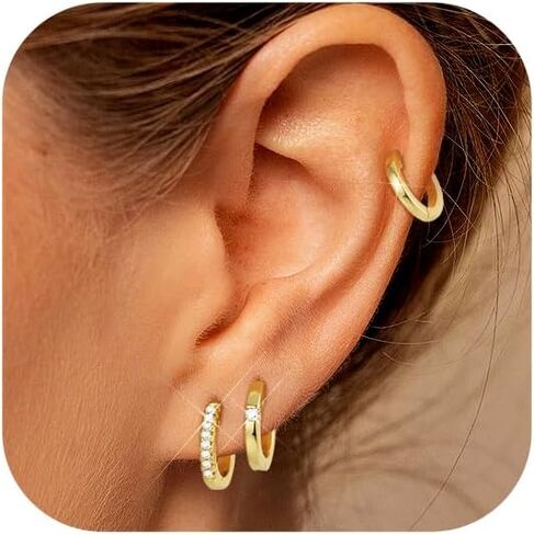 Tassel Chain Small Gold Hoop Dangle Earring For Women Huggie Earring Heart Star CZ 14K Gold Plated Fashion Jewelry Friendship Gift in Saudi Arabia