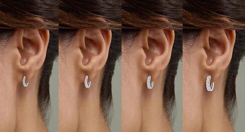 Belacqua 0.25-2.00 Carat Round Lab Grown Diamond Hoop Earrings in Sterling Silver, Color G+, Clarity SI, Prong Set, Fine Jewelry for Women, Gift Box Included in Saudi Arabia