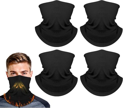 Fivali Winter Neck Warmer Gaiter: 4 Pack Windproof Face Cover Cold Weather Protection for Men Women Fleece Scarf for Skiing in Kuwait