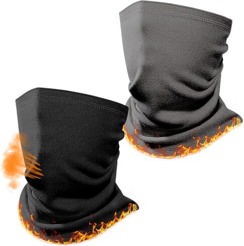 Winter Neck Warmer Gaiter: 2 Pack Thermal Face Cover for Men Women Windproof Fleece Ski Mask for Running Skiing in Kuwait