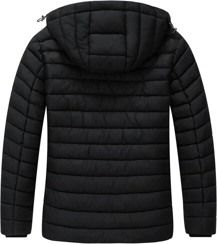 Men's Quilted Puffer Down Coat| Windproof, Waterproof, Flannel Lined, Detachable Hood, Thicken for Winter Warmth in Saudi Arabia