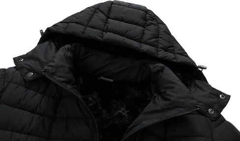 Men's Quilted Puffer Down Coat| Windproof, Waterproof, Flannel Lined, Detachable Hood, Thicken for Winter Warmth in Saudi Arabia