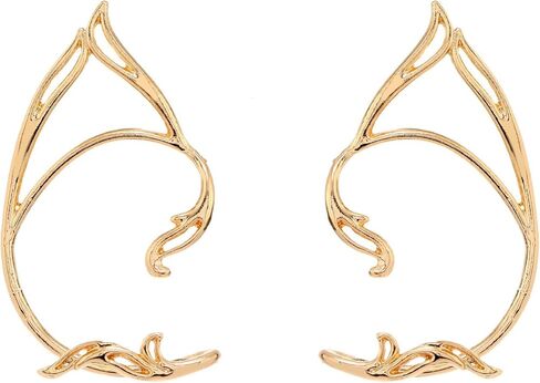 2PCS Ear Cuff Crawler Earrings for Women Girl, Crystal Butterfly Elven Ear Cuffs Hypoallergenic Piercing Ear Cuff Earrings in Kuwait