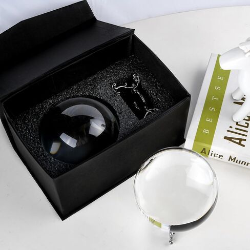 100mm Clear Crystal Ball with Stand, Photography Lensball Prop for Magical Shots, Optical Glass Sphere Decorative Balls Gifts for Meditation Divination in Saudi Arabia