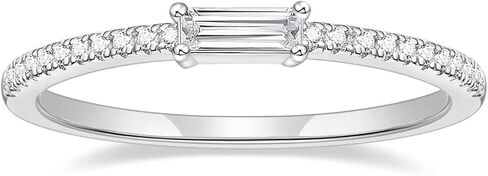 TIGRADE 1.5mm Eternity Ring Baguette Cubic Zirconia Anniversary Ring CZ Pave Wedding Band for Women Size 3-12 in Saudi Arabia
