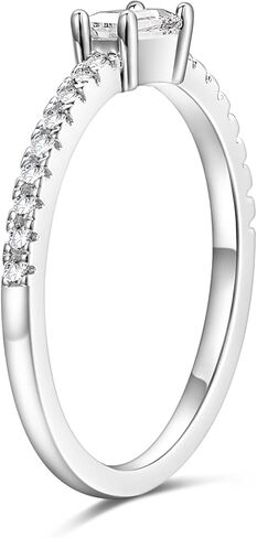 TIGRADE 1.5mm Eternity Ring Baguette Cubic Zirconia Anniversary Ring CZ Pave Wedding Band for Women Size 3-12 in Saudi Arabia