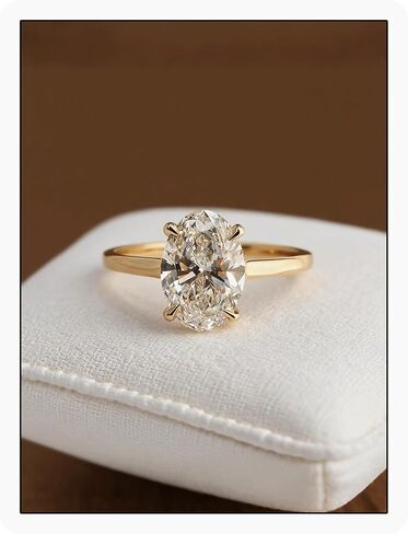 Dulin 1ct/2ct/3ct Oval Cut Cubic Zirconia Engagement Ring for Women 14K Gold Plated Wedding Anniversary Promise Band Gift for Her in Saudi Arabia