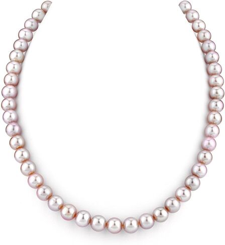 The Pearl Source 6.5-7.0mm AAA Quality Pink Freshwater Cultured Pearl Necklace for Women in 18" Princess Length in Saudi Arabia