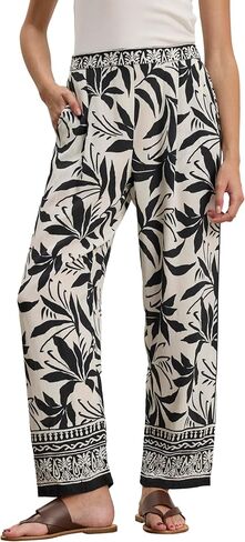 VELVET BY GRAHAM & SPENCER Women's Claudia Fiji Print Pants, Black in Saudi Arabia