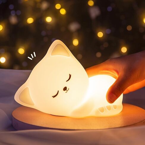 Mubarek Night Lights for Kids Lamp Cat Lamp,16 Colors Kids Night Lights Cute Lamp,Dimmable & Remote Night Lights,Rechargeable Silicone Night Light for Kids,Cat Gifts for Kids Night Light for Bedroom in Saudi Arabia