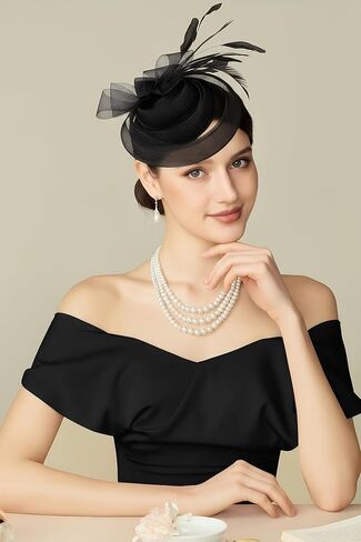 Fascinators Hats for Women - Tea Party Kentucky Fascinator Derby Pillbox Hat Tulle Knot Headband with Hair Clip in Saudi Arabia