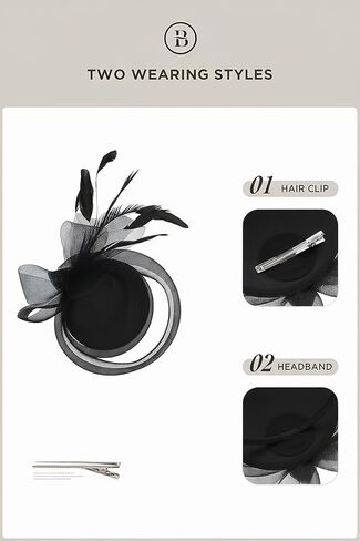 Fascinators Hats for Women - Tea Party Kentucky Fascinator Derby Pillbox Hat Tulle Knot Headband with Hair Clip in Saudi Arabia