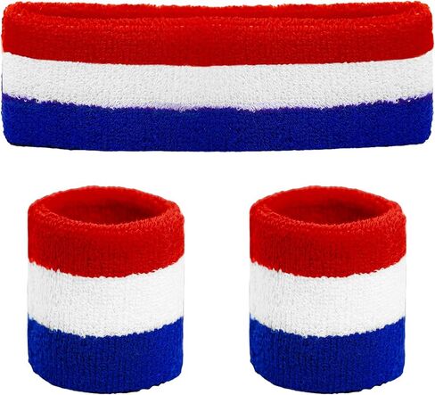 مجموعة Ronglry 3 قطع من عصابات الرأس وسوار معصم رياضي وعصابة رأس وعصابة رأس ملونة للنساء والرجال وشريط عرق مخطط LGBTQ Pride Rainbow Headband معصم مجموعة تتضمن 1 عصابة رأس رياضية و2 سوار معصم in Kuwait