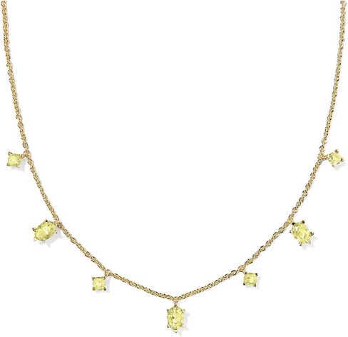 قلادة Kendra Scott للسيدات من Cailin Delicate Strand باللون الذهبي والأخضر الفاتح والكريستال مقاس واحد، in Kuwait