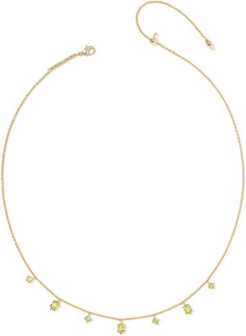 قلادة Kendra Scott للسيدات من Cailin Delicate Strand باللون الذهبي والأخضر الفاتح والكريستال مقاس واحد، in Kuwait