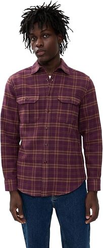 Portuguese Flannel Men's Stringer Cotton Plaid Overshirt in Kuwait
