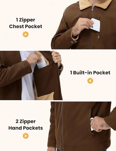 Rdruko Men's Winter Sherpa Jacket Thick Fleece Lined Cotton Full Zip Warm Coat Trucker Work in Saudi Arabia