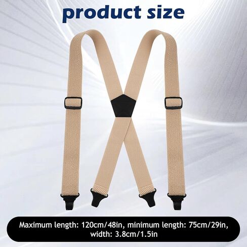 4 Pcs X Back Hidden Suspenders for Men, Heavy Duty Under Clothing Suspenders with Clips for Men Women Airport Friendly in Saudi Arabia