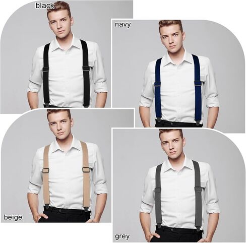 4 Pcs X Back Hidden Suspenders for Men, Heavy Duty Under Clothing Suspenders with Clips for Men Women Airport Friendly in Saudi Arabia