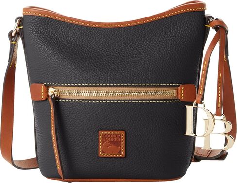 حقيبة كتف Dooney & Bourke صغيرة بسحاب للنساء من الجلد المحبب، حقيبة يد مع حزام كروس قابل للتعديل in Kuwait