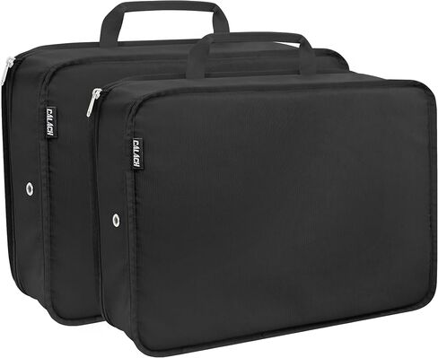 Compression Packing Cubes for Travel Essentials, 2 Set Expandable Travel Cubes for Packing Bags Suitcase Organizer, XL, Black in Saudi Arabia