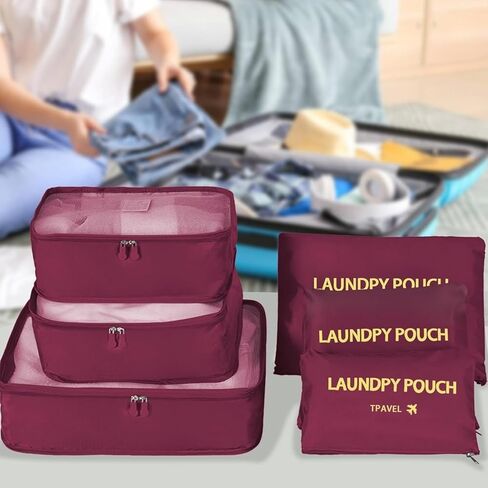 Packing Cubes 6 Set Luggage Packing Organizers for Travel Accessories Suitcase Organizers Travel Essentials（Gray） in Saudi Arabia