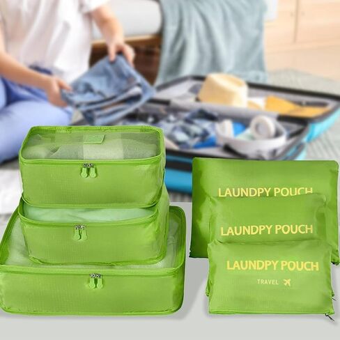 Packing Cubes 6 Set Luggage Packing Organizers for Travel Accessories Suitcase Organizers Travel Essentials（Gray） in Saudi Arabia
