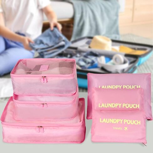 Packing Cubes 6 Set Luggage Packing Organizers for Travel Accessories Suitcase Organizers Travel Essentials（Gray） in Saudi Arabia