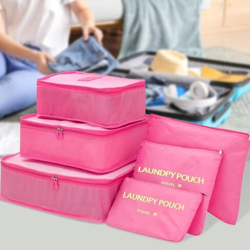 Packing Cubes 6 Set Luggage Packing Organizers for Travel Accessories Suitcase Organizers Travel Essentials（Gray） in Saudi Arabia