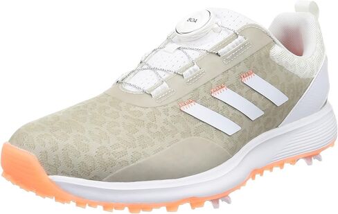 حذاء جولف نسائي من adidas S2G BOA، باللون الليموني تقريبًا/فضي معدني/أحذية بيضاء، 7 in Saudi Arabia