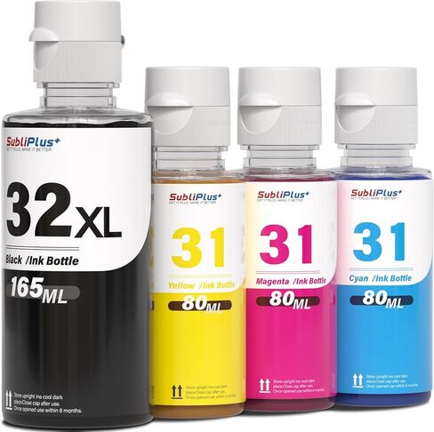 32XL Black Ink Bottles Compatible Replacement for HP Smart Tank Printer 6001 5101 7602 7301 5000 5102 757 7601 755 7601 755 Ink Refill, Smart Tank Plus 651 551 Ink Refill in Kuwait