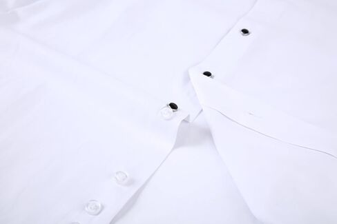 Men's Dress Shirt White 4-Way Stretch Convertible Tuxedo and Regular Bowtie, Cufflinks and Stud Included in Saudi Arabia