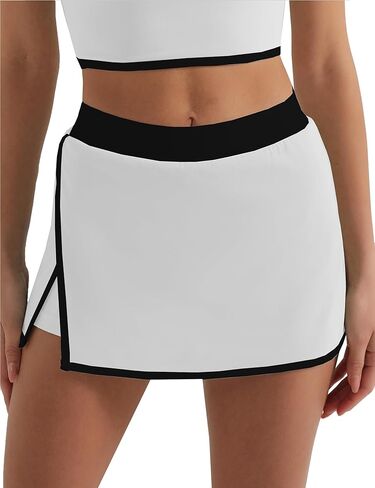High Waisted Tennis Skirts for Women Side Slit Golf Skorts with 3 Pockets A Line Athletic Skirt in Shorts for Workout Sports in Kuwait