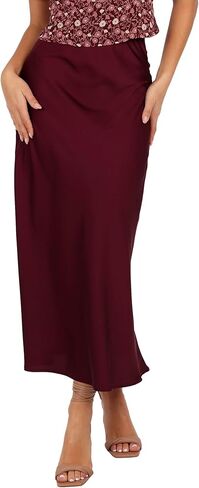 Petal & Pup Women's Nellie Satin Midi Skirt in Saudi Arabia