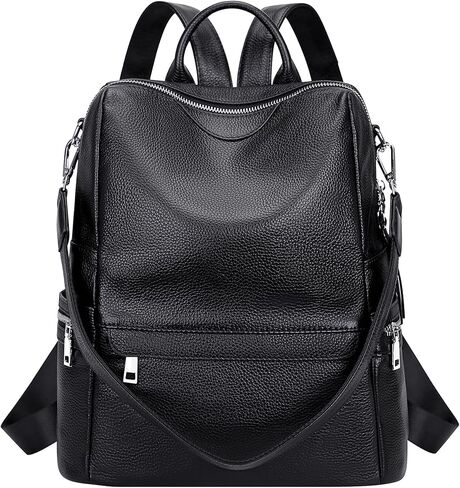 ALTOSY Leather Backpack for Women Elegant Genuine Backpack Purse Ladies Leather Shoulderbag （S80 Black） in Saudi Arabia