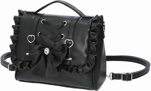 Bow Purse Cutecore Backpack, Satchel Crossbody Japanese Bag with Ruffle, Jirai Kei Coquette Shoujo Girl Gothic Lolita Fashion in Saudi Arabia