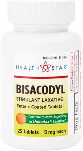 GeriCare Bisacodyl 5 mg Laxative Coated Tablet | Generic for Dulcolax | Stimulant Laxative | Gentle Overnight Constipation Relief 100 Count (Pack of 1) in Saudi Arabia