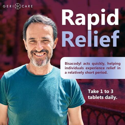 GeriCare Bisacodyl 5 mg Laxative Coated Tablet | Generic for Dulcolax | Stimulant Laxative | Gentle Overnight Constipation Relief 100 Count (Pack of 1) in Saudi Arabia