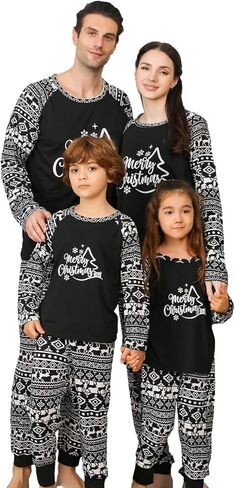 Christmas Pajamas Set for Family, Funny Matching Christmas Elements Printed Pjs Sets Xmas Pajama for Adults in Saudi Arabia