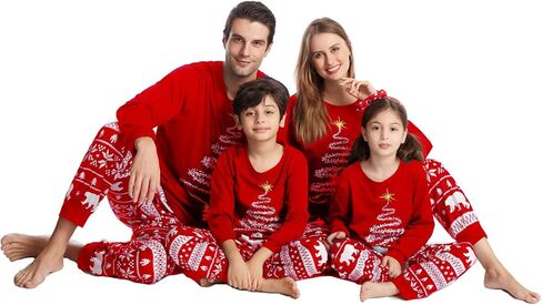 Family Christmas Pajamas Matching sets,Matching Christmas Pajamas Set for family,Womens Sleepwear, Xmas PJS Set in Saudi Arabia