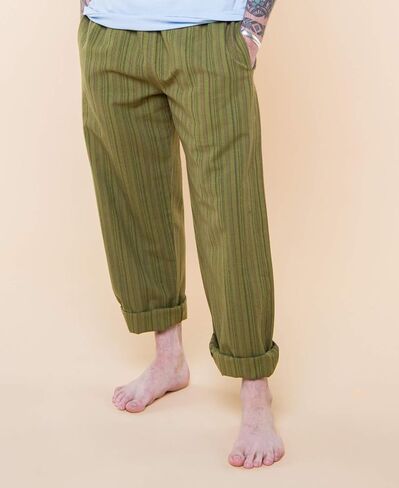 Soul Flower Striped Hippie Pants - Casual Unisex Cotton Lounge Bottoms with Pockets for Men and Women in Saudi Arabia