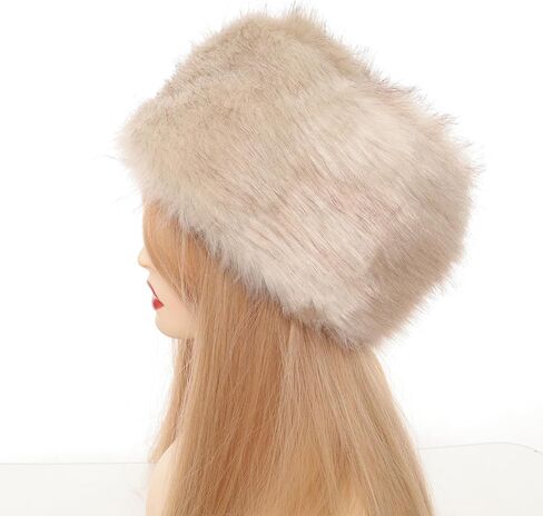 Russian Hat Winter Faux Fur Hats Cossack Hat Warm Russian Style Cap for Women in Saudi Arabia