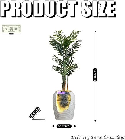 Zen Water Fountain Indoor, Tabletop Fountains, Artificial Trees, Faux & Fake Trees for Home Decor, Artificial Plants Indoor/Outdoor, Faux & Fake Plants Decor (B) in Saudi Arabia