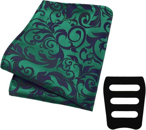 Paisley Pocket Squares for Men, 9.45" x 9.45" Mens Handkerchiefs with Pocket Square Holder for Office Party Wedding in Saudi Arabia