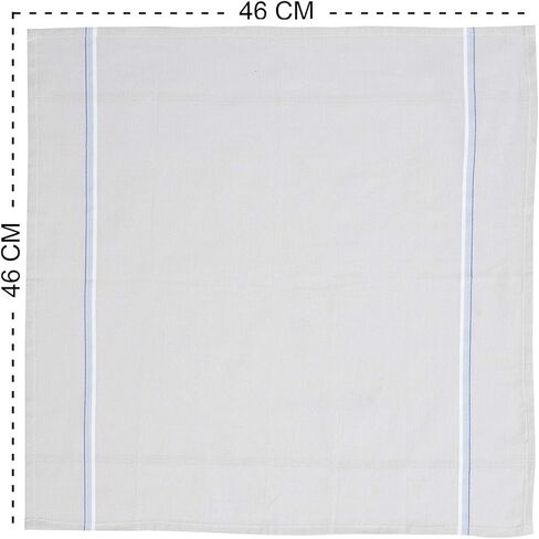 Caruso Italy Men's Premium 100% Pure Cotton Handkerchief Colored Border - (44 x 44 cm) in Saudi Arabia